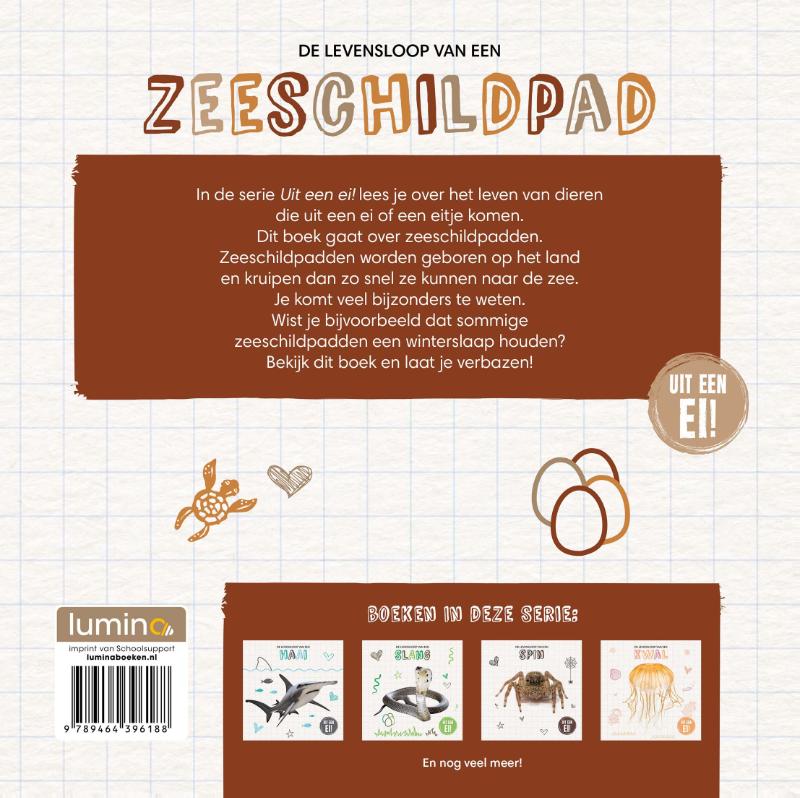 Achterkant van De levensloop van een zeeschildpad