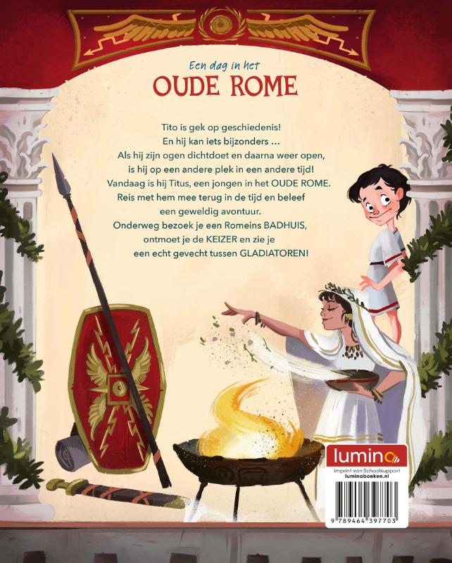 Achterkant van Een dag in het oude Rome