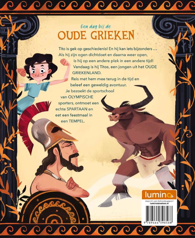 Achterkant van Een dag bij de oude Grieken