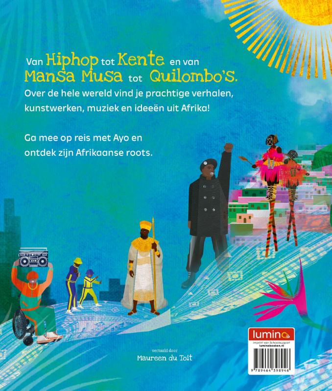 Achterkant van Ayo’s Afrikaanse roots