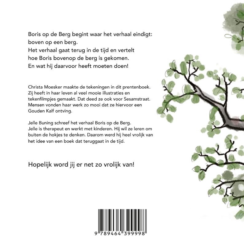 Achterkant van Boris op de berg