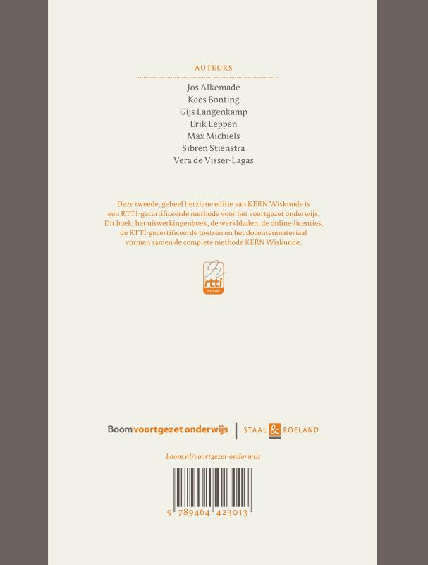 Achterkant van KERN Wiskunde ed 2 leerboek vwo 1 deel A