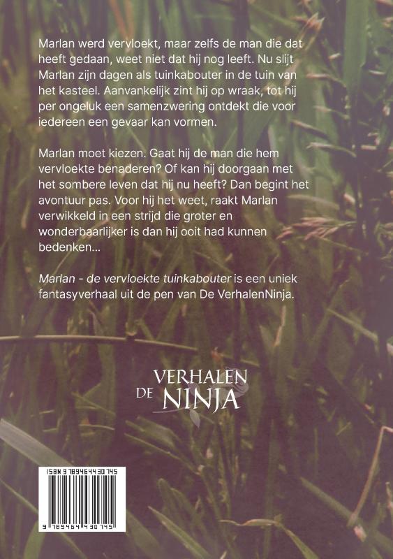 Achterkant van Marlan de vervloekte tuinkabouter