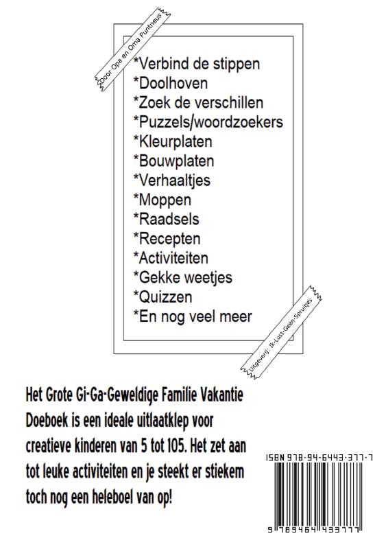 Achterkant van Het Grote Gi-Ga-Geweldige Familie Vakantie Doeboek