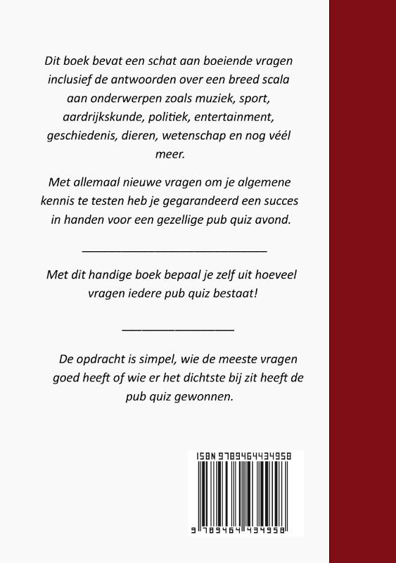 Achterkant van Het Grote pub quiz boek