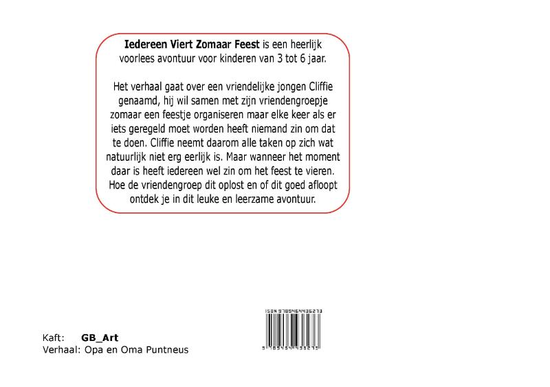 Achterkant van Iedereen viert zomaar feest
