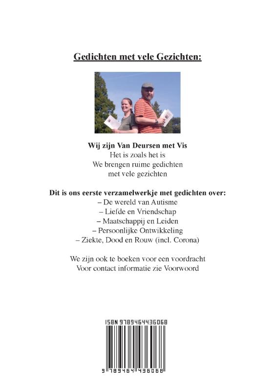 Achterkant van Gedichten met vele Gezichten