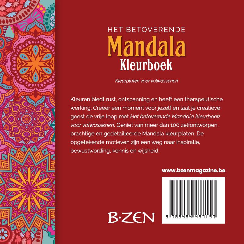 Achterkant van Het Grote B-zen Mandala Kleurboek