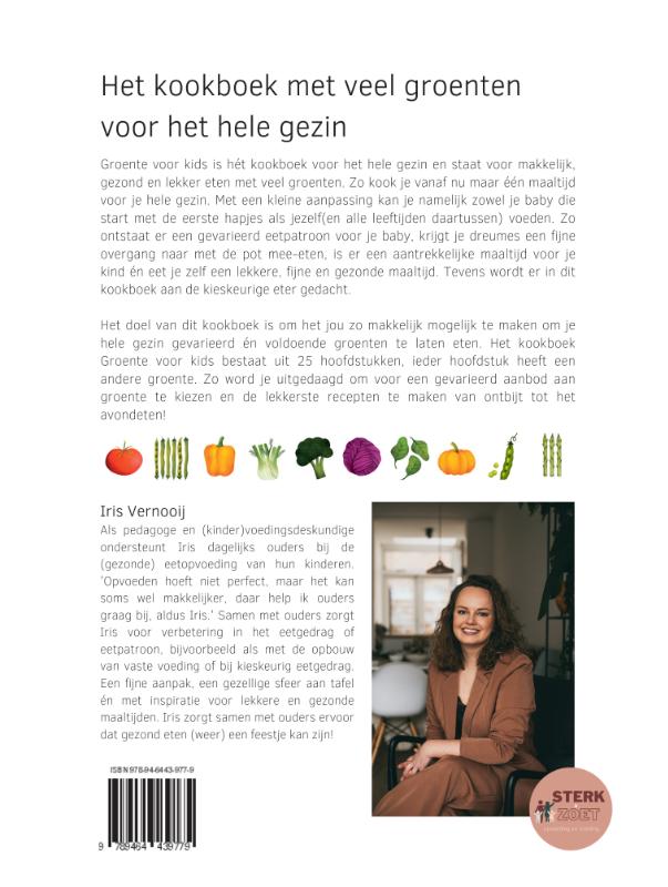 Achterkant van Groente voor kids