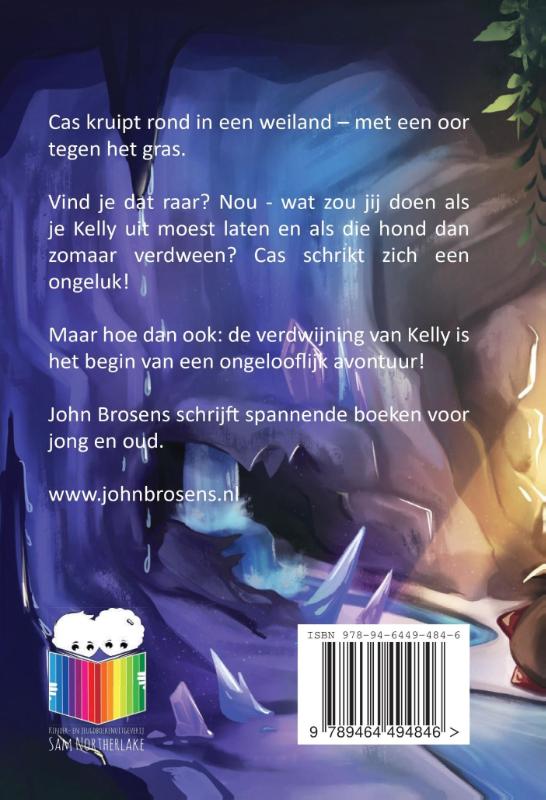 Achterkant van Cas en de draak