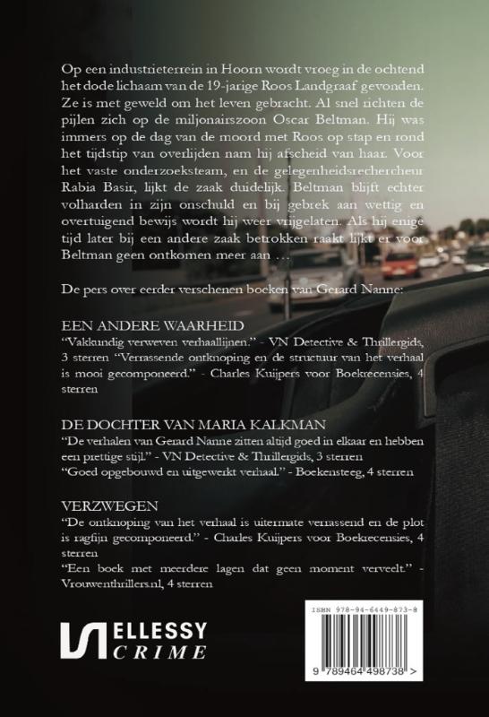 Achterkant van De moord op Roos Landgraaf