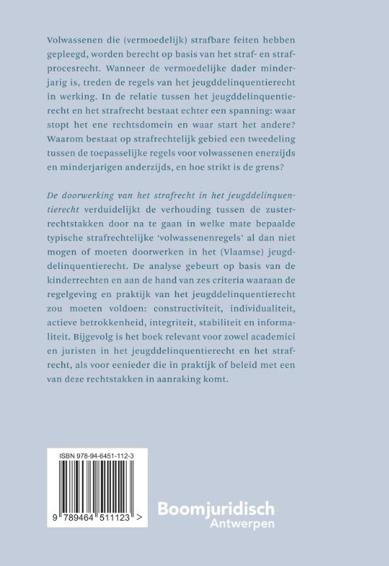 Achterkant van De doorwerking van het strafrecht in het jeugddelinquentierecht