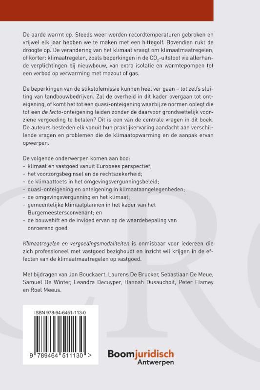Achterkant van Klimaatregelen en vergoedingsmodaliteiten