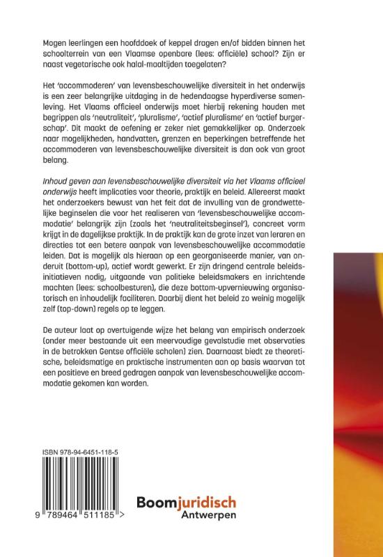 Achterkant van Levensbeschouwelijke diversiteit in het Vlaams officieel onderwijs