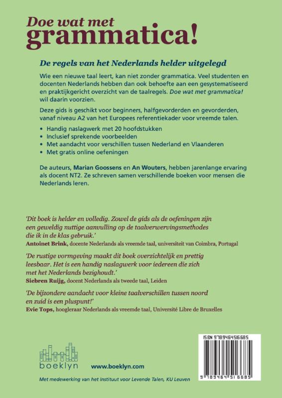 Achterkant van Doe wat met grammatica!
