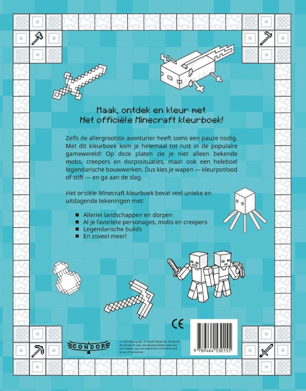 Achterkant van Het officiële Minecraft kleurboek