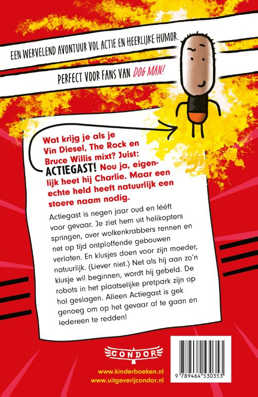 Achterkant van Actiegast