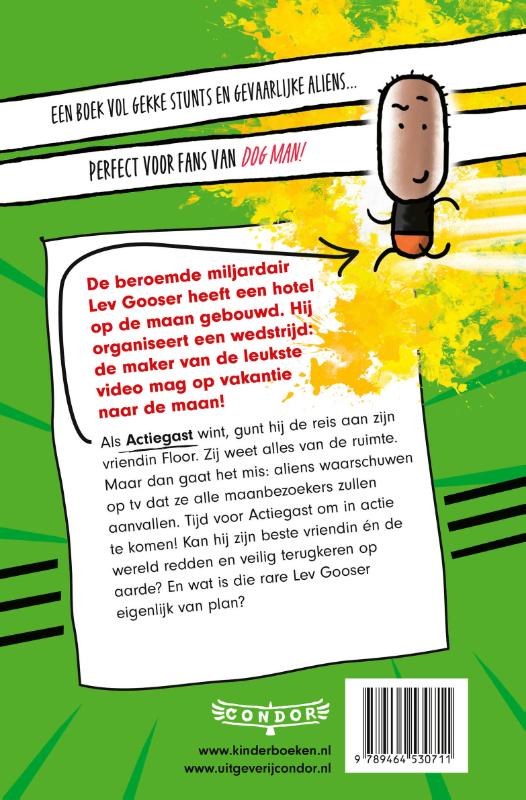 Achterkant van Vakantie op de maan