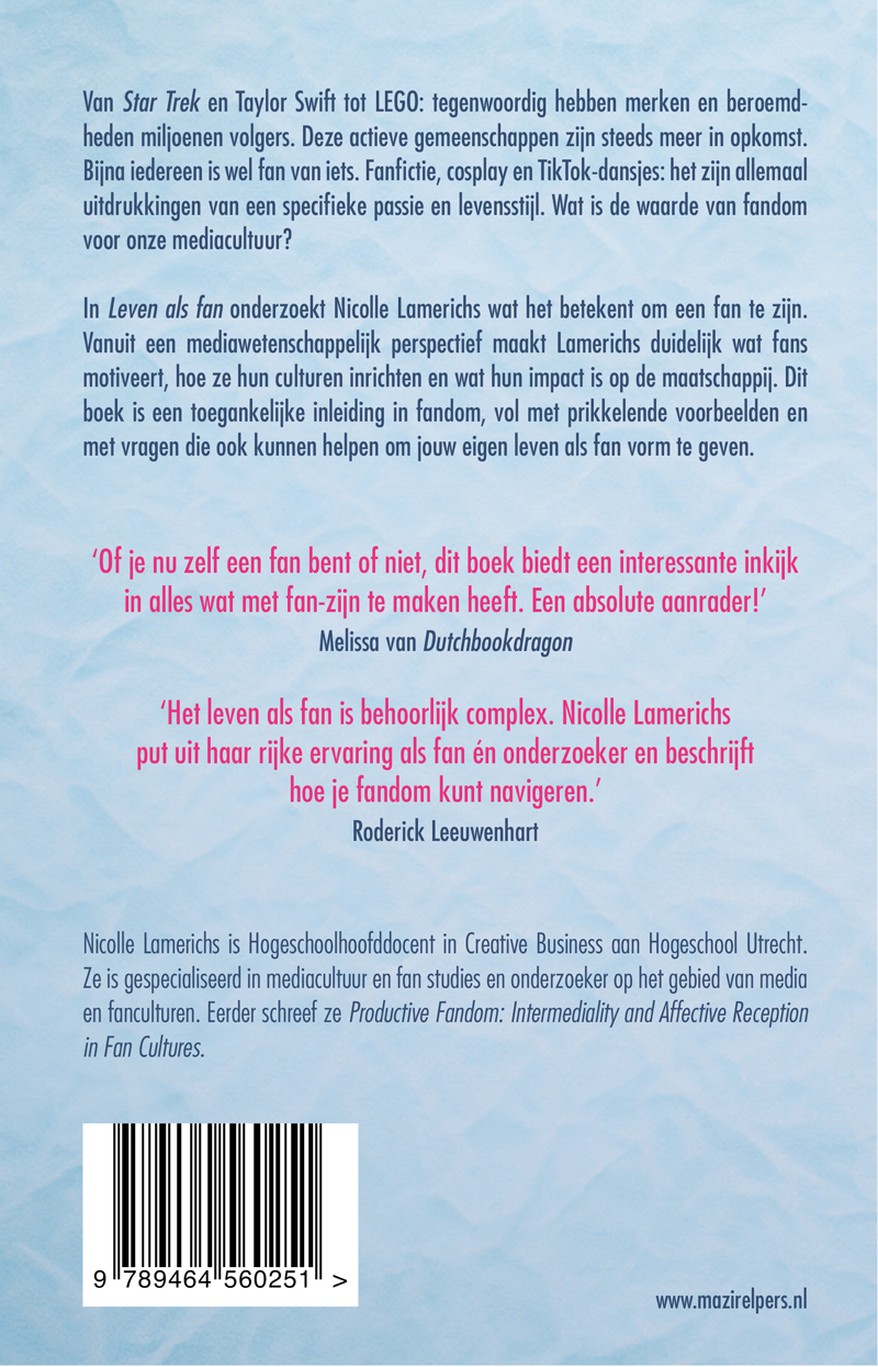 Achterkant van Leven als fan