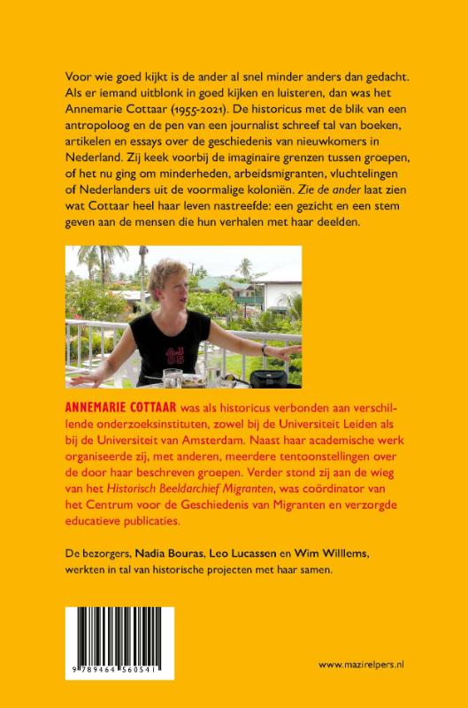 Achterkant van Zie de ander