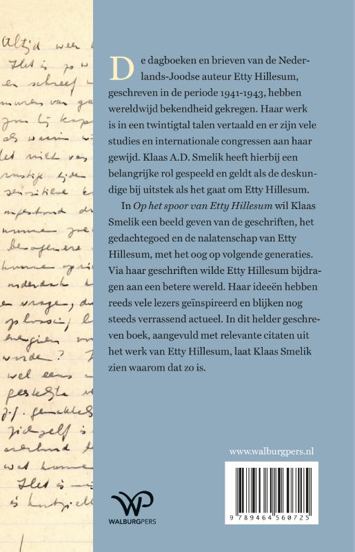 Achterkant van Op het spoor van Etty Hillesum