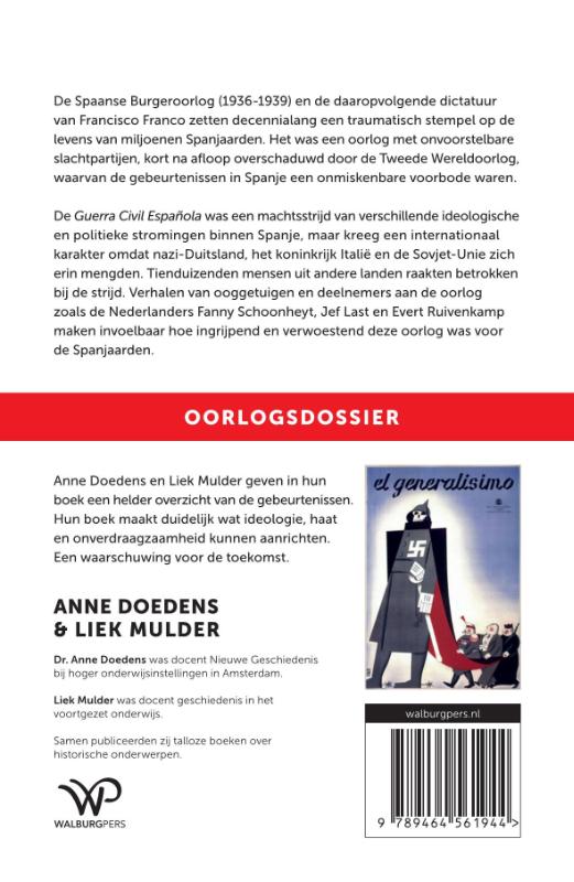 Achterkant van Spaanse Burgeroorlog