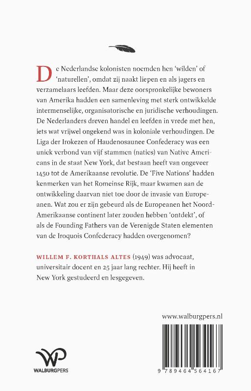 Achterkant van Nederlandse kolonisten in Amerika en de Liga der Irokezen