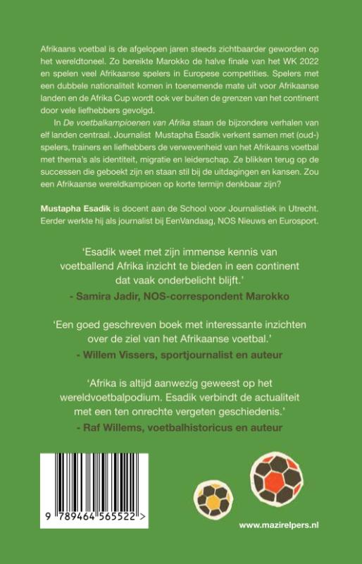 Achterkant van De voetbalkampioenen van Afrika