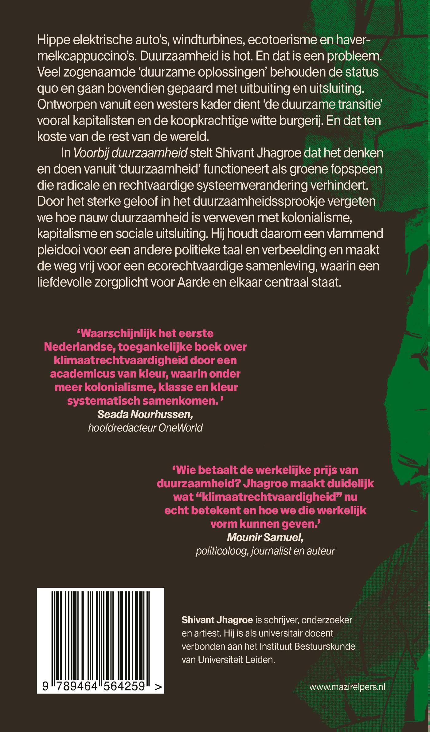 Achterkant van Voorbij duurzaamheid