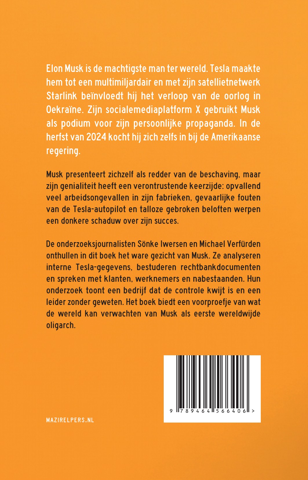 Achterkant van De Tesla Files