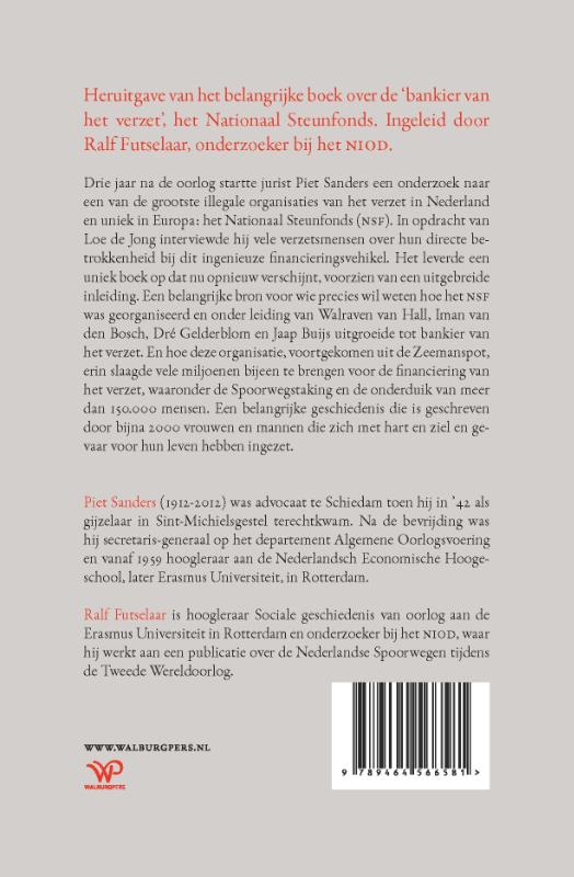 Achterkant van Het Nationaal Steunfonds en de financiering van het verzet 1941-1945