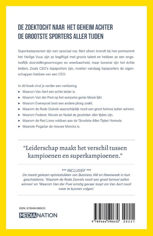 Achterkant van Topsporters zijn CEO's