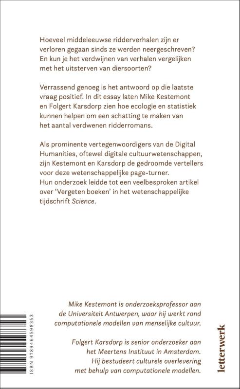 Achterkant van Het mysterie van de verdwenen ridderromans