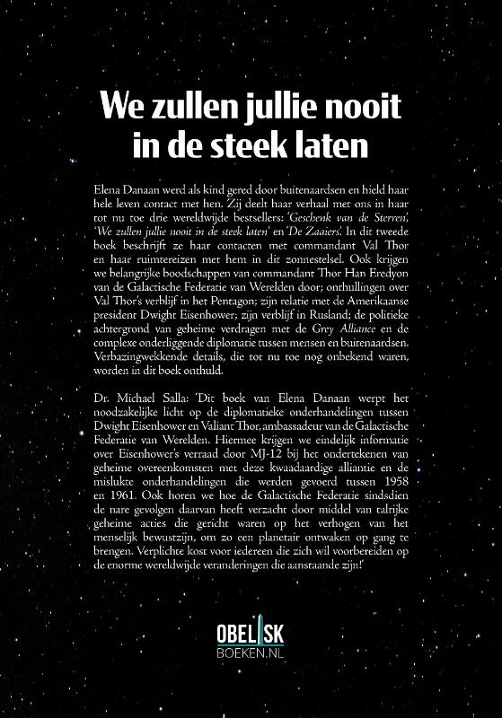 Achterkant van We zullen jullie nooit in de steek laten