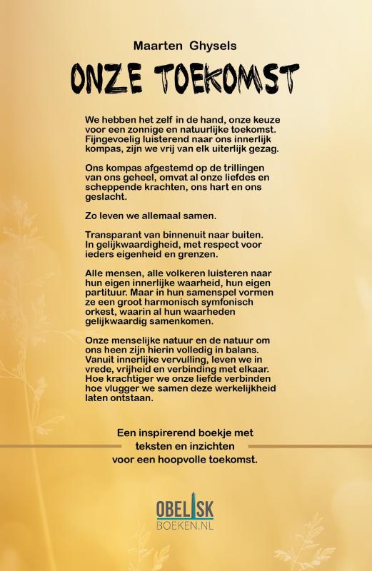 Achterkant van Onze toekomst