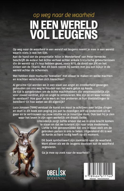 Achterkant van In een wereld vol leugens