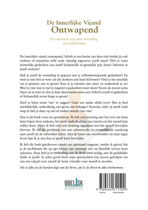 Achterkant van De innerlijke vijand ontwapend