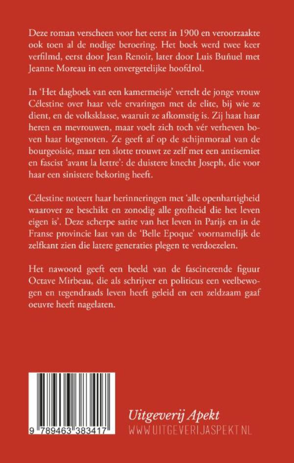Achterkant van Dagboek van een kamermeisje