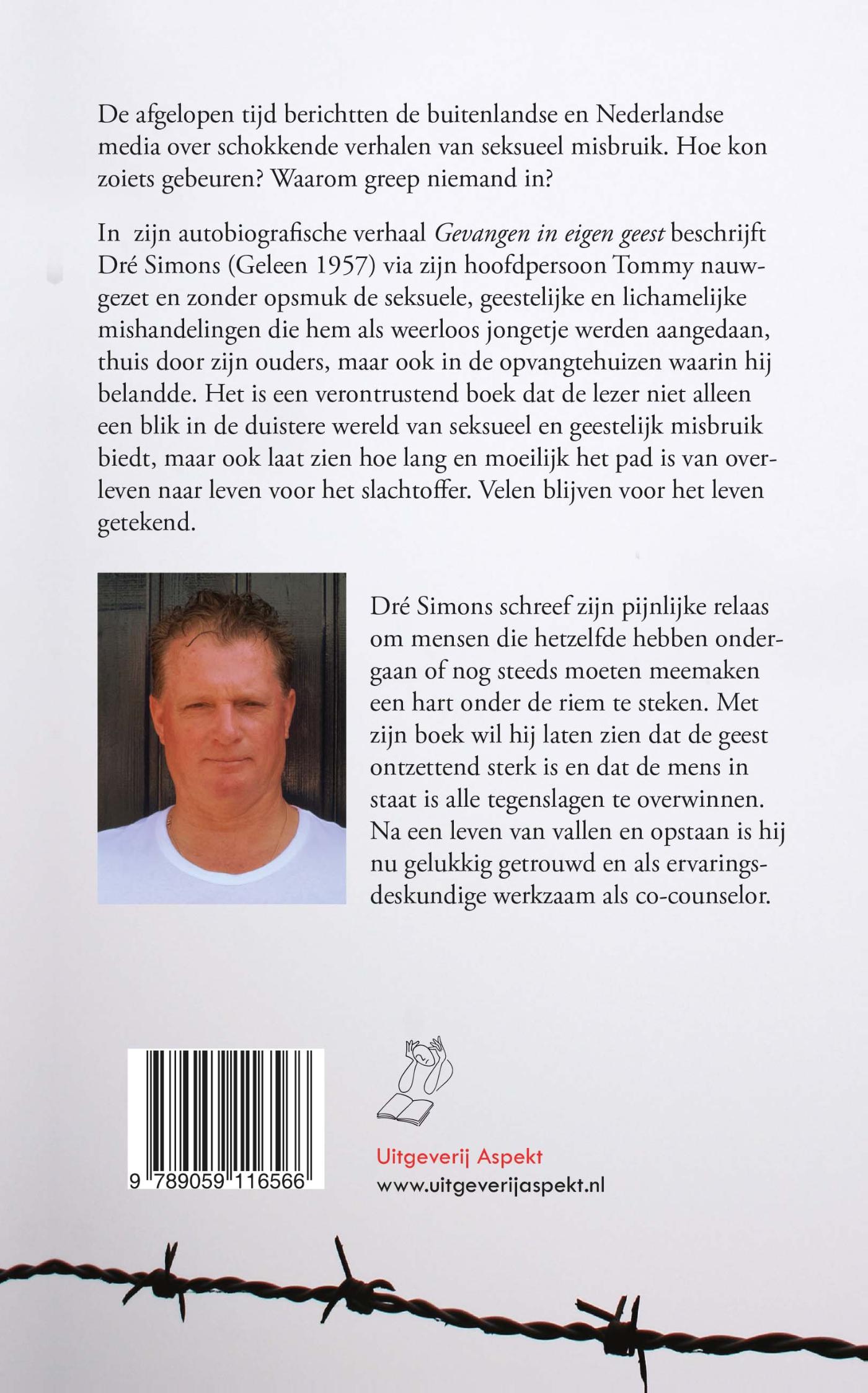 Achterkant van Gevangen in eigen geest