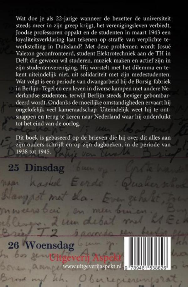 Achterkant van Delftse student in oorlogstijd