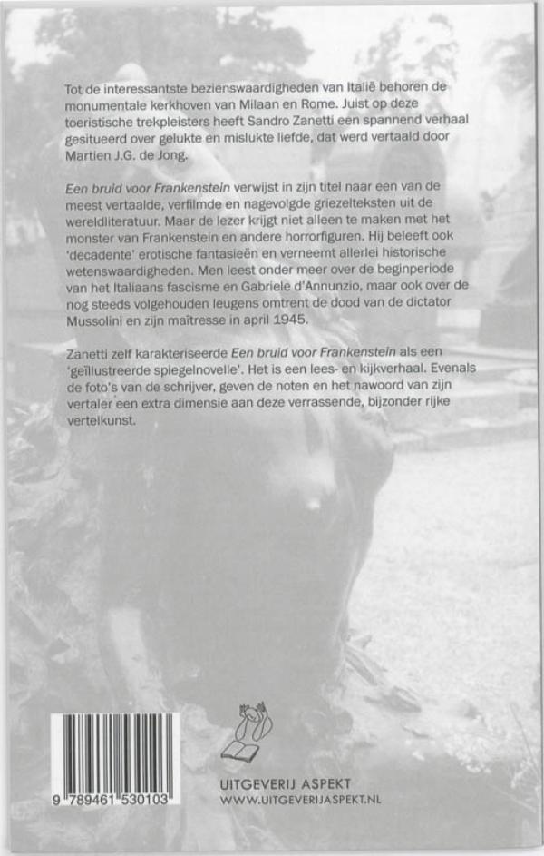 Achterkant van Een bruid voor Frankenstein