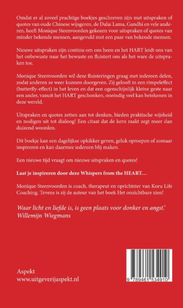 Achterkant van Whispers from the heart