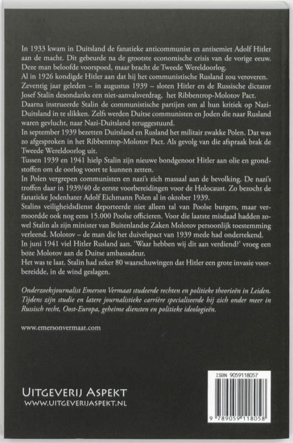 Achterkant van Het Ribbentrop-Molotov Pact 1939