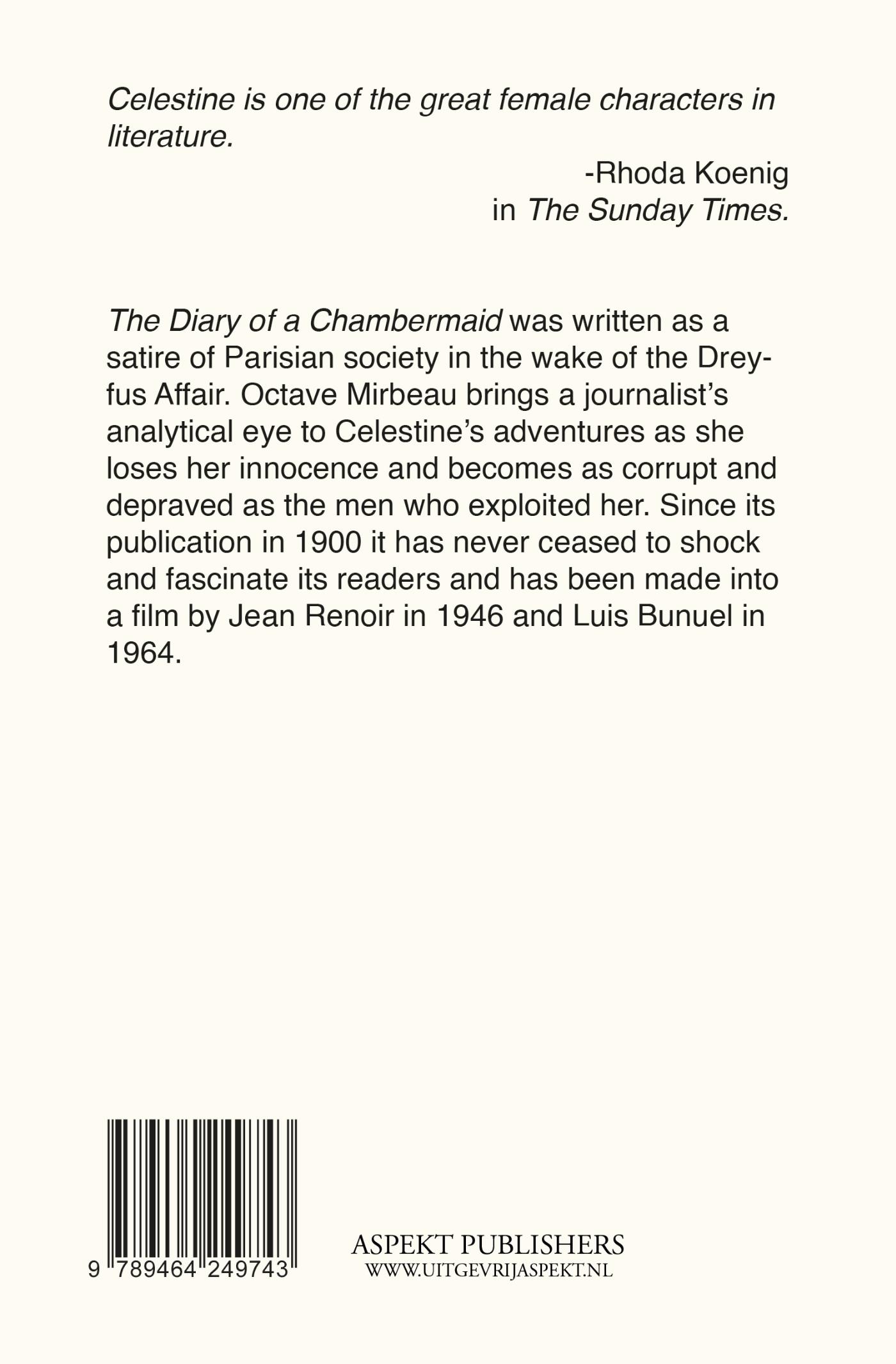 Achterkant van The Diary of a Chambermaid