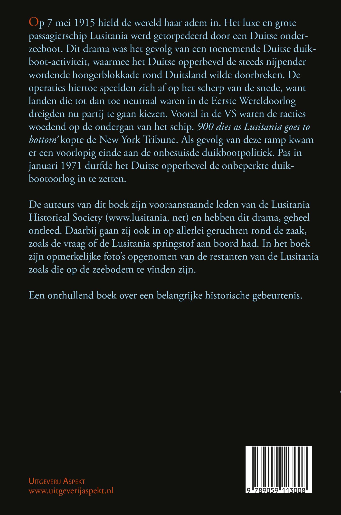 Achterkant van Het drama van de Lusitania