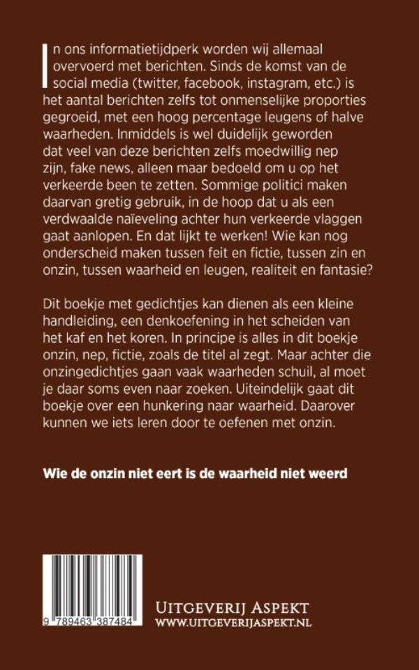 Achterkant van Allemaal onzin! Hoewel...?