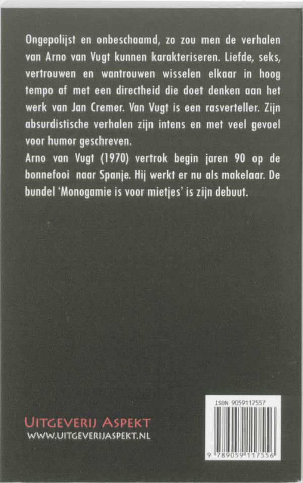 Achterkant van Monogamie is voor mietjes