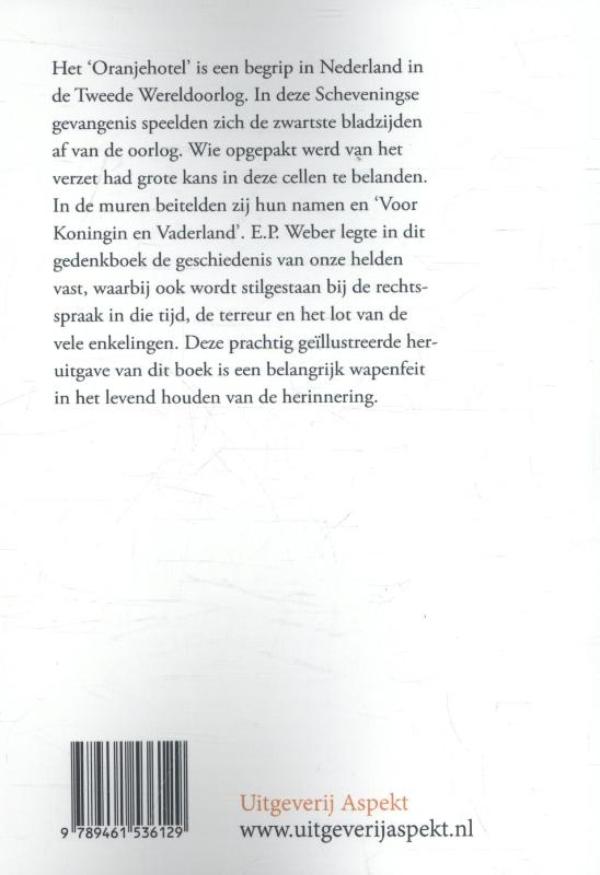 Achterkant van Gedenkboek van het Oranjehotel