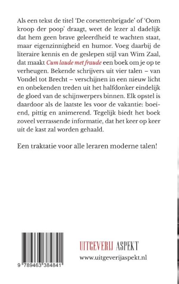 Achterkant van Cum laude met fraude