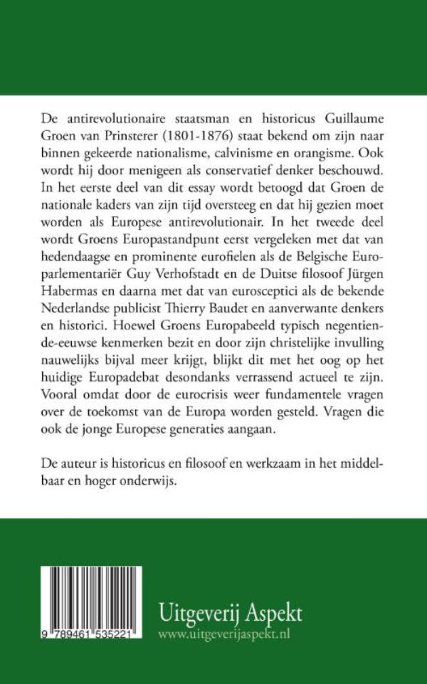 Achterkant van Europese lessen van Groen